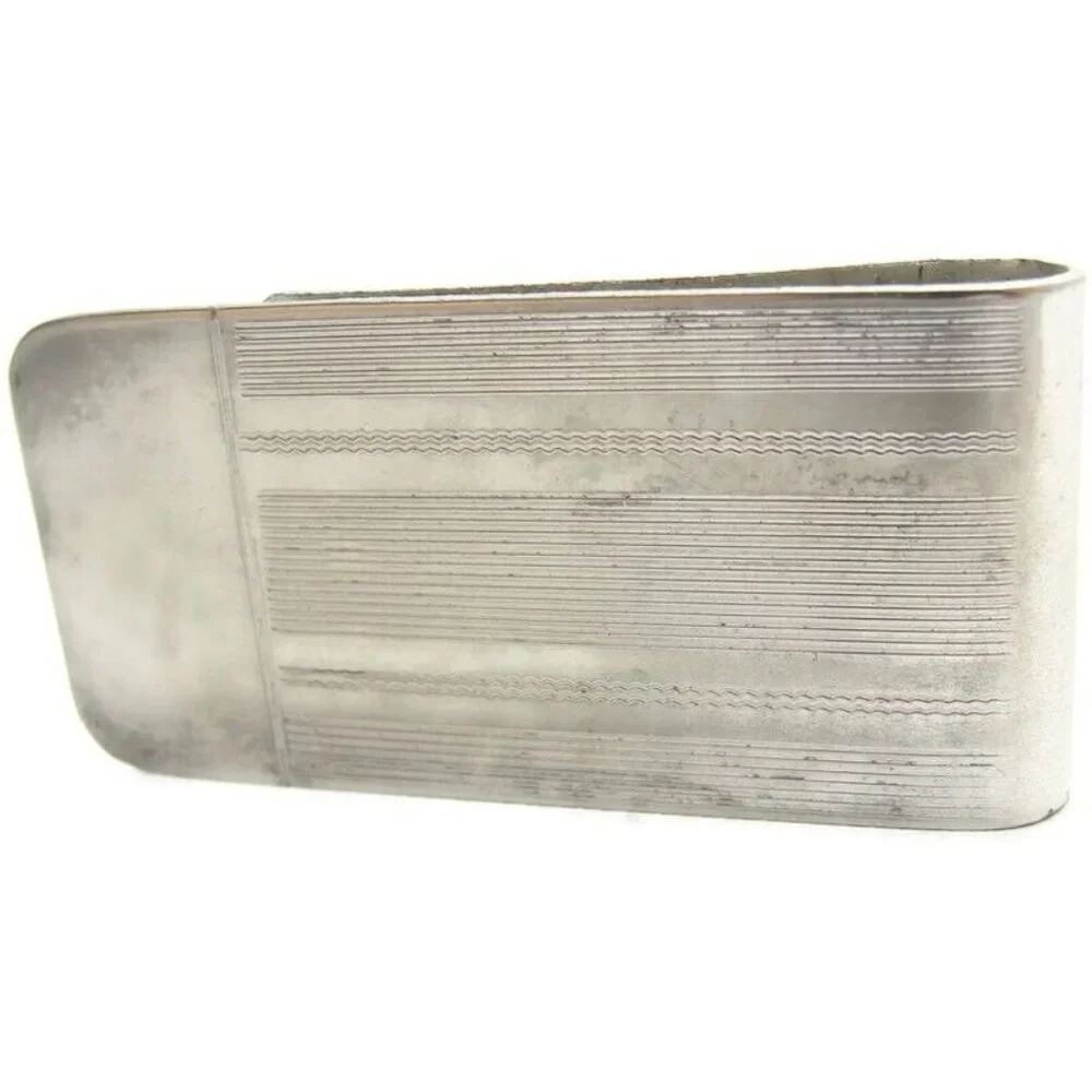 Vintage Silver Tone Money Clip Men Wallet ID Credit Card Holder
